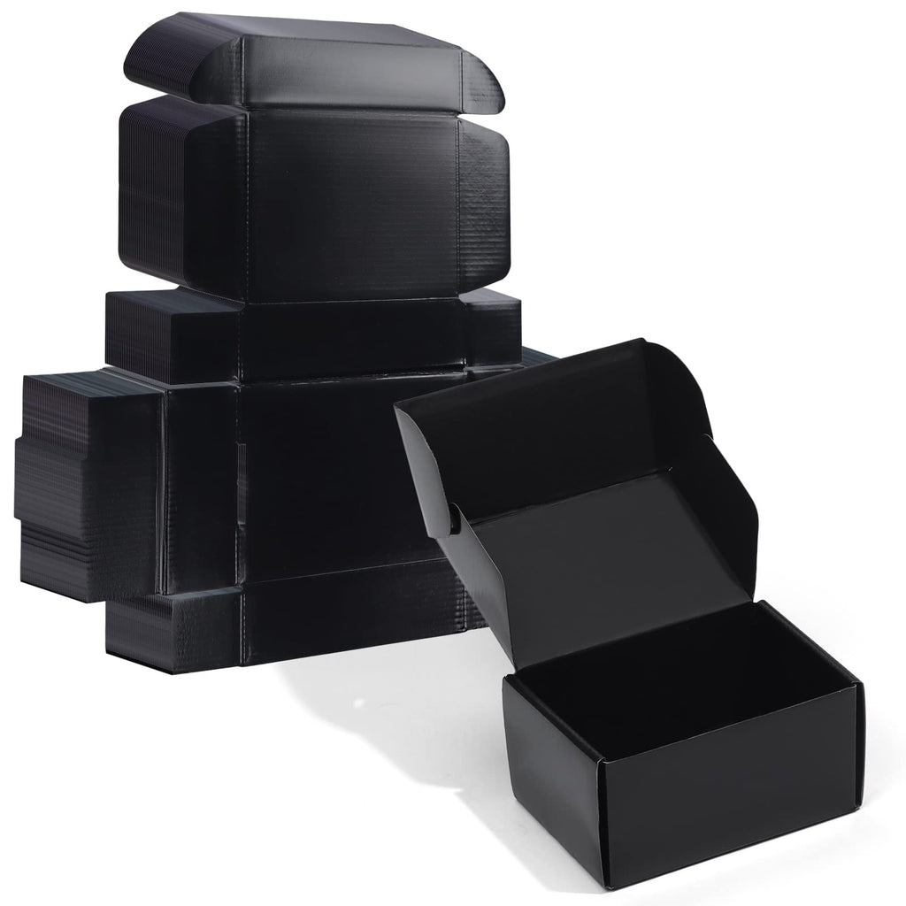 Zbeivan 6X4X3 Black Small Shipping Boxes, 20 Packs Corrugated Cardboard Mailer Boxes For Packaging Small Business Mailing Gifts