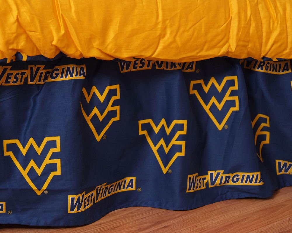 College Covers Everything Comfy West Virginia Mountaineers Dust Ruffle Bed Skirt, Queen