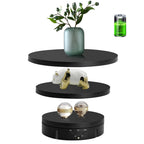 JAYEGT 3 in 1 Motorized Rotating Display Stand with 5.74/7.08/8.66 inch Replacement Cover,Max 22lbs Load , 3D Models, Cake -Blac