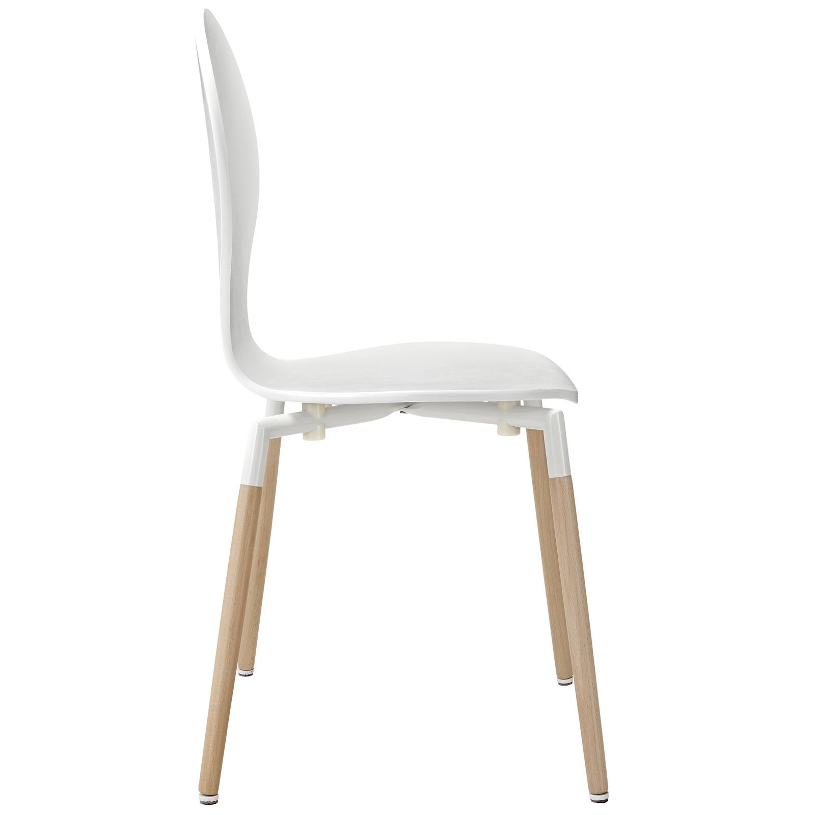 Modway Path Dining Chairs And Circular Table, White, Set Of 5