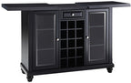 Crosley Furniture Cambridge Sliding Top Bar Cabinet with Storage Shelves, Drawer, and Wine Rack, Black