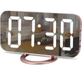 SZELAM Alarm Clock for Bedroom,LED and Mirror Digital Clock Large Display,with Dual USB Charger Ports,Auto Dim,Snooze Mode,Moder