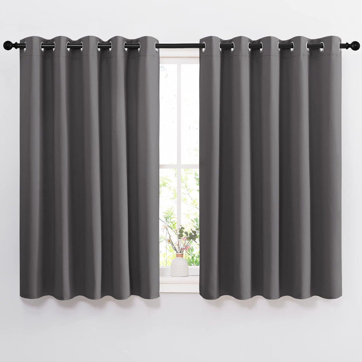 Nicetown Bedroom Blackout Curtains Panels - Window Treatment Thermal Insulated Solid Grommet Blackout For Living Room (Set Of 2,