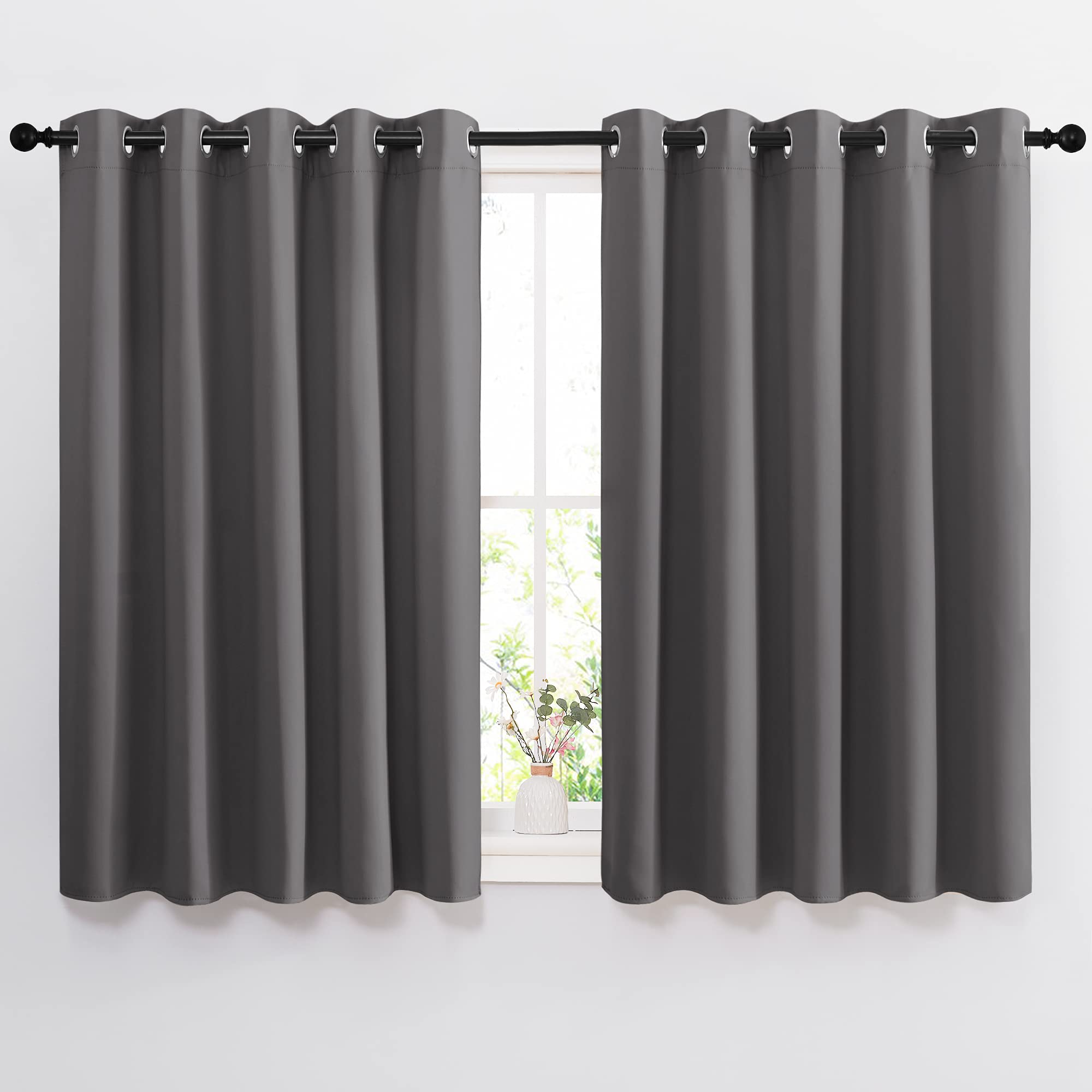 Nicetown Bedroom Blackout Curtains Panels - Window Treatment Thermal Insulated Solid Grommet Blackout For Living Room (Set Of 2,