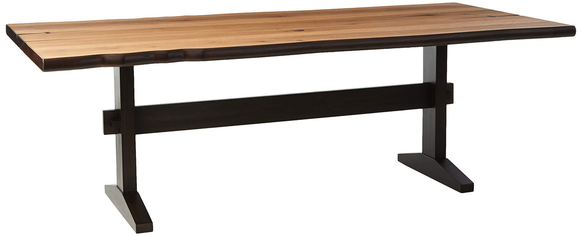 Coaster Home Furnishings Bexley Burnham Live Edge Dining Table With Trestle Base Natural Honey And Smokey Black