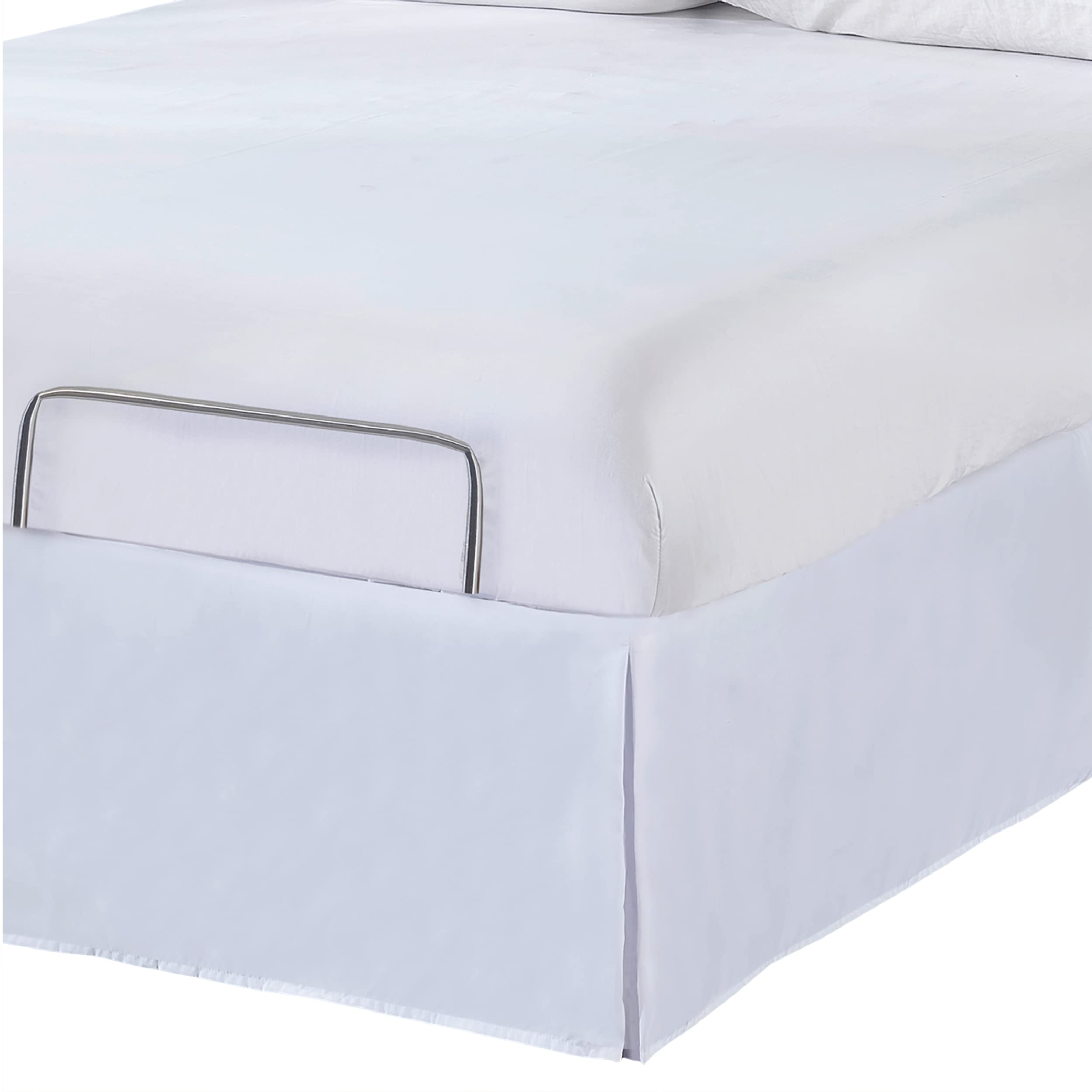 Bed Maker'S Wrap-Around Microfiber Bed Skirt For Adjustable Beds, Tailored Style, 15 Inch Drop Length, King, White