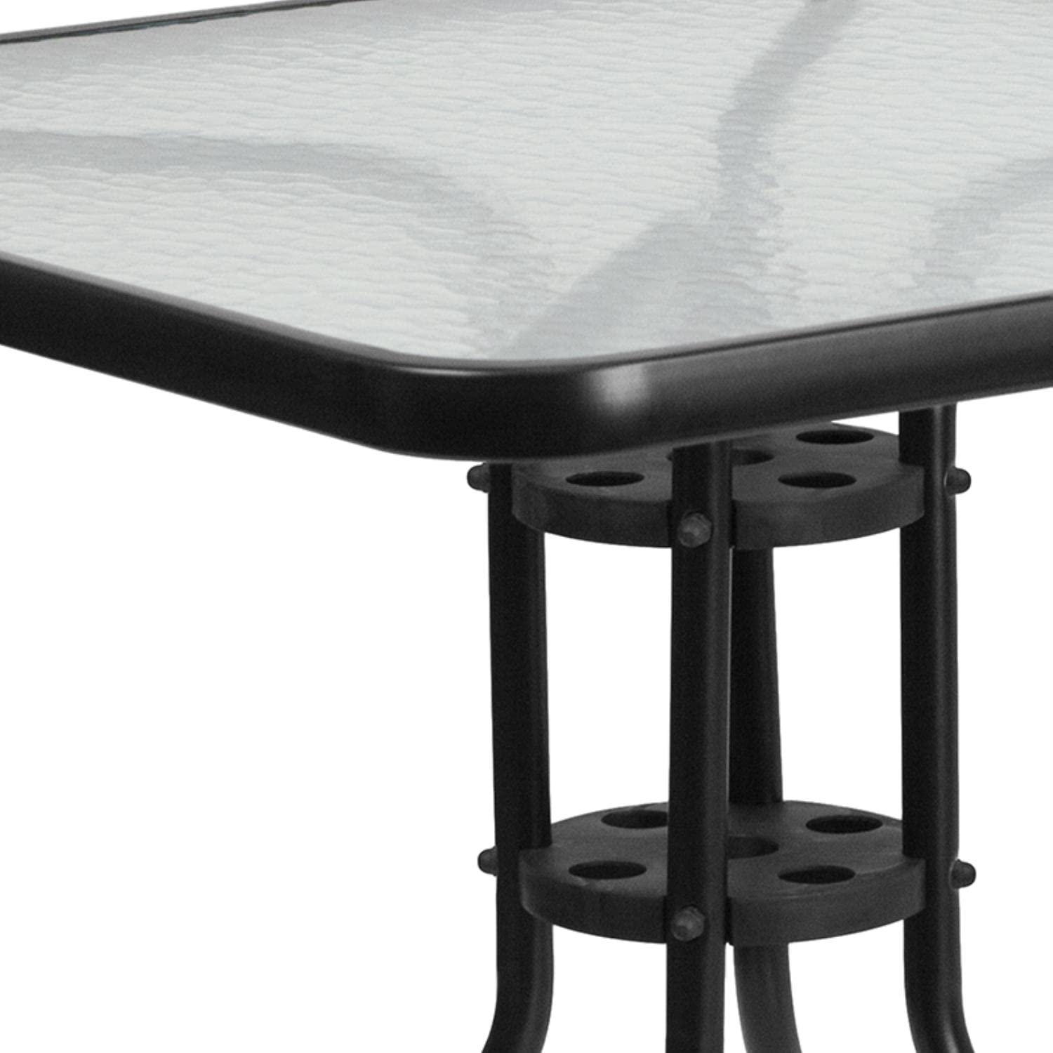 Flash Furniture Barker 31.5'' Square Tempered Glass Metal Table