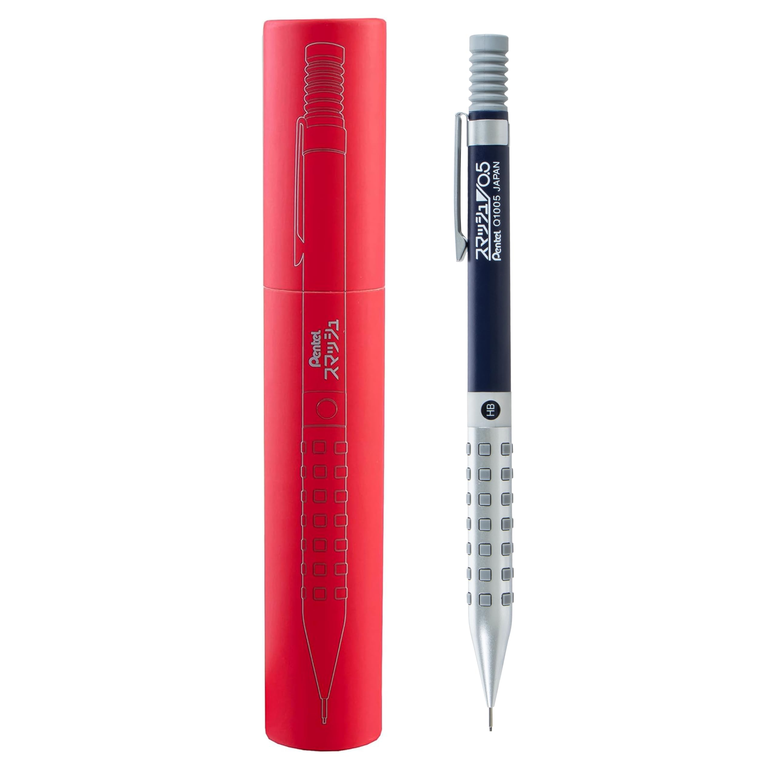 Pentel Smash Drafting Mechanical Pencil (0.5Mm) - Special Edition Silver And Navy W/Tube