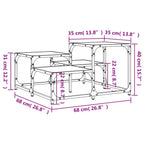 vidaXL Black Engineered Wood Coffee Table - Square Sofa Center Table with Metal Frame & Adjustable Feet for Living Room, Lounge