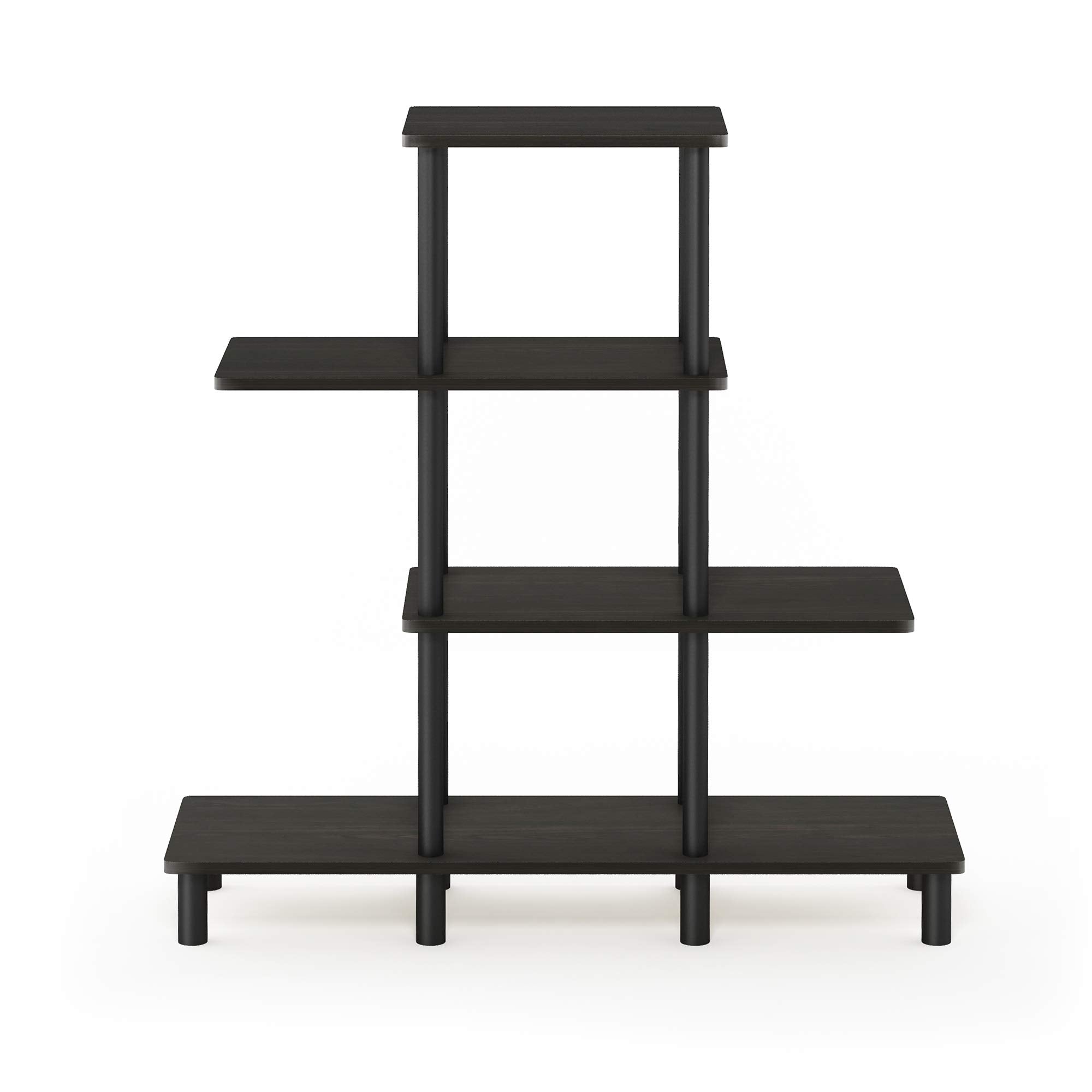 Furinno Turn-N-Tube 4-Tier Design Display Rack, Espresso/Black