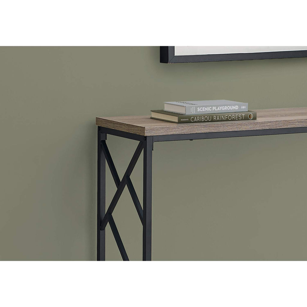 Monarch Specialties I 3533 Accent Table, Console, Entryway, Narrow, Sofa, Living Room, Bedroom, Metal, Laminate, Brown, Black, Contemporary, Modern
