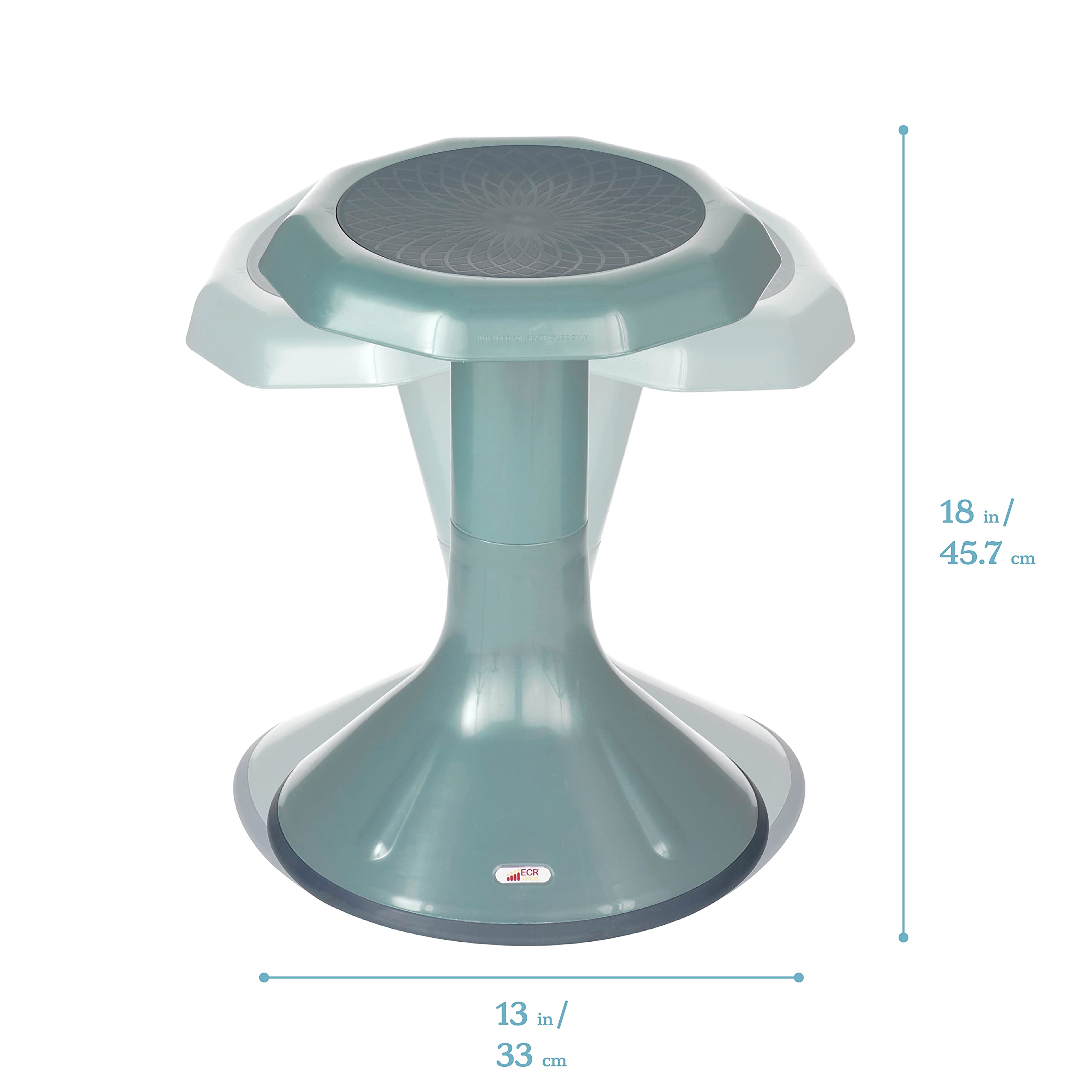 Ecr4Kids Ace Active Core Engagement Wobble Stool, 18-Inch Seat Height, Flexible Seating, Seafoam