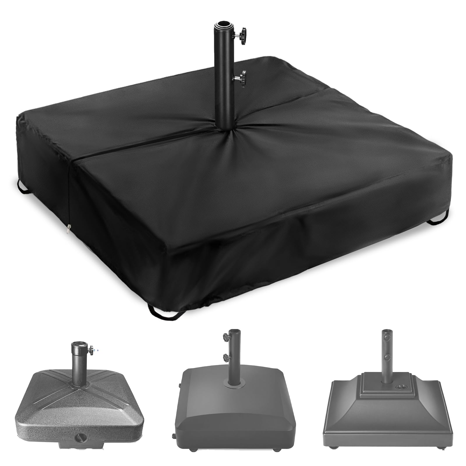 Rileytee Patio Umbrella Base Cover,Outdoor Heavy Duty 600D Waterproof Anti-Uv Square Umbrella Stand Base Covers (30'L X 30'W X