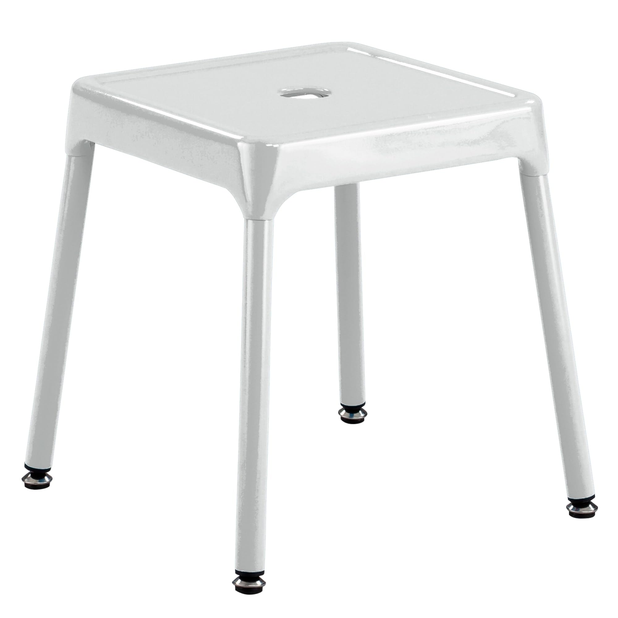 Safco Products 6603 Steel Stool, 15' H, Sturdy Construction, Durable Powder Coat Finish, Includes Nylon Leg Caps And Leveling Feet, White