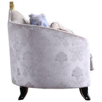 Acme Sheridan Loveseat with 5 Pillows in Cream Fabric