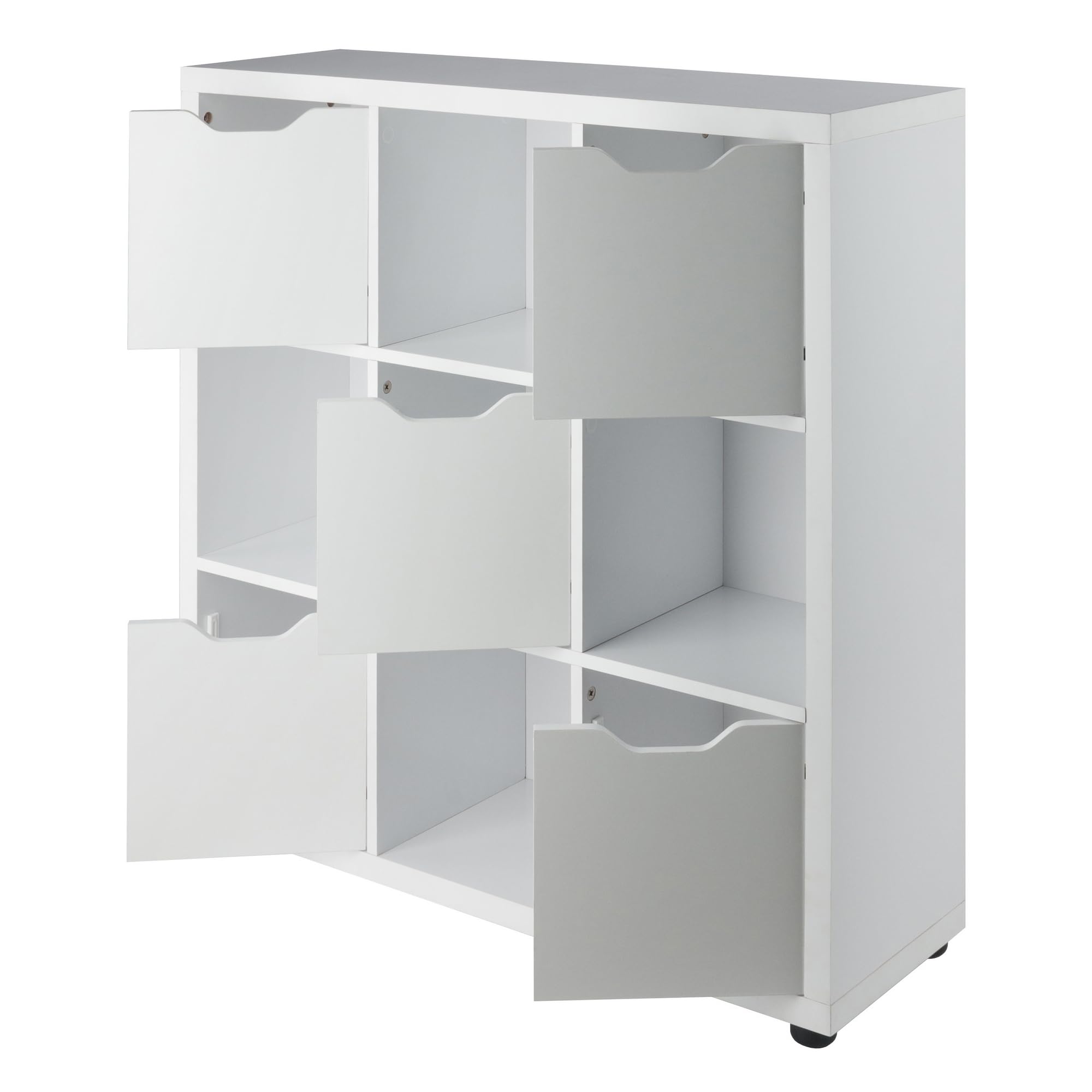 Winsome Julian 3x3 Storage Cabinet, for Living Room, Home Office, White
