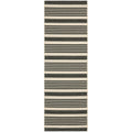 SAFAVIEH Courtyard Collection 2'3' x 18' Black/Bone CY6062 Stripe Indoor/ Outdoor Patio Backyard Mudroom Runner Rug