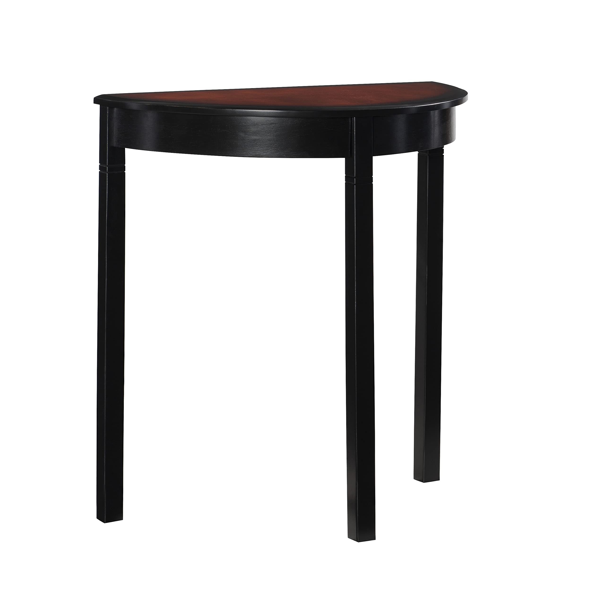 Linon Lune Black Wood Console Camden Table, 26 w x 13 d x 28 h, Cherry Demi