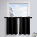 Grommet Short Blackout Curtains 30 Inch Length for Small Windows Cafe Black Curtains for Camper Bathroom Bedroom Kitchen