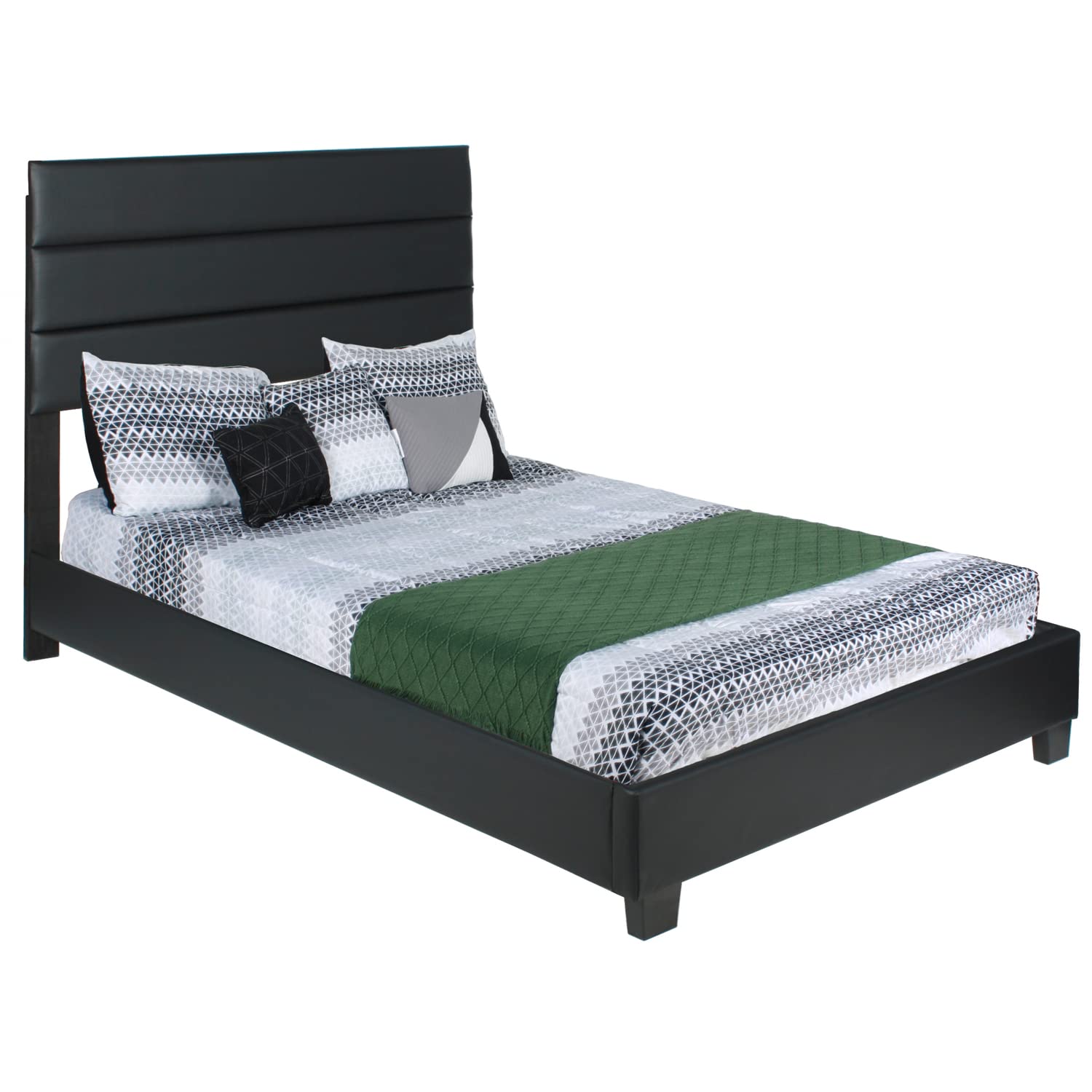 Better Home Products Napoli Faux Leather Upholstered Platform Bed
