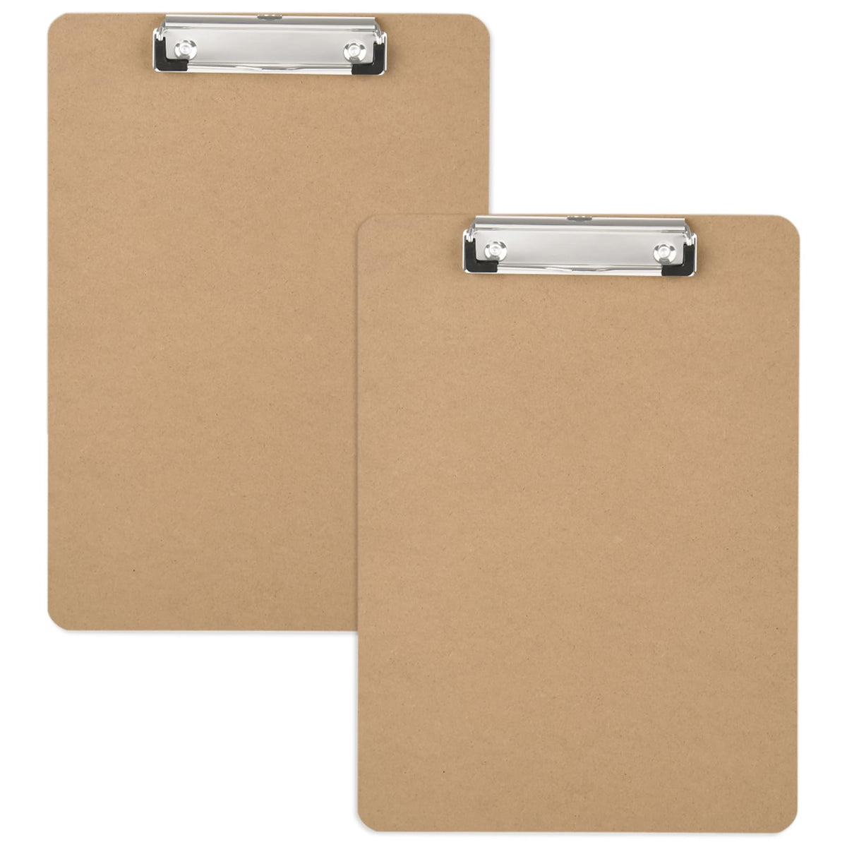 2 Pack Hardboard Office Clipboard, Letter-Size Clipboard With Low Profile Clip, Classic Clip Boards, 9' X 12.5' Wood Clipboard