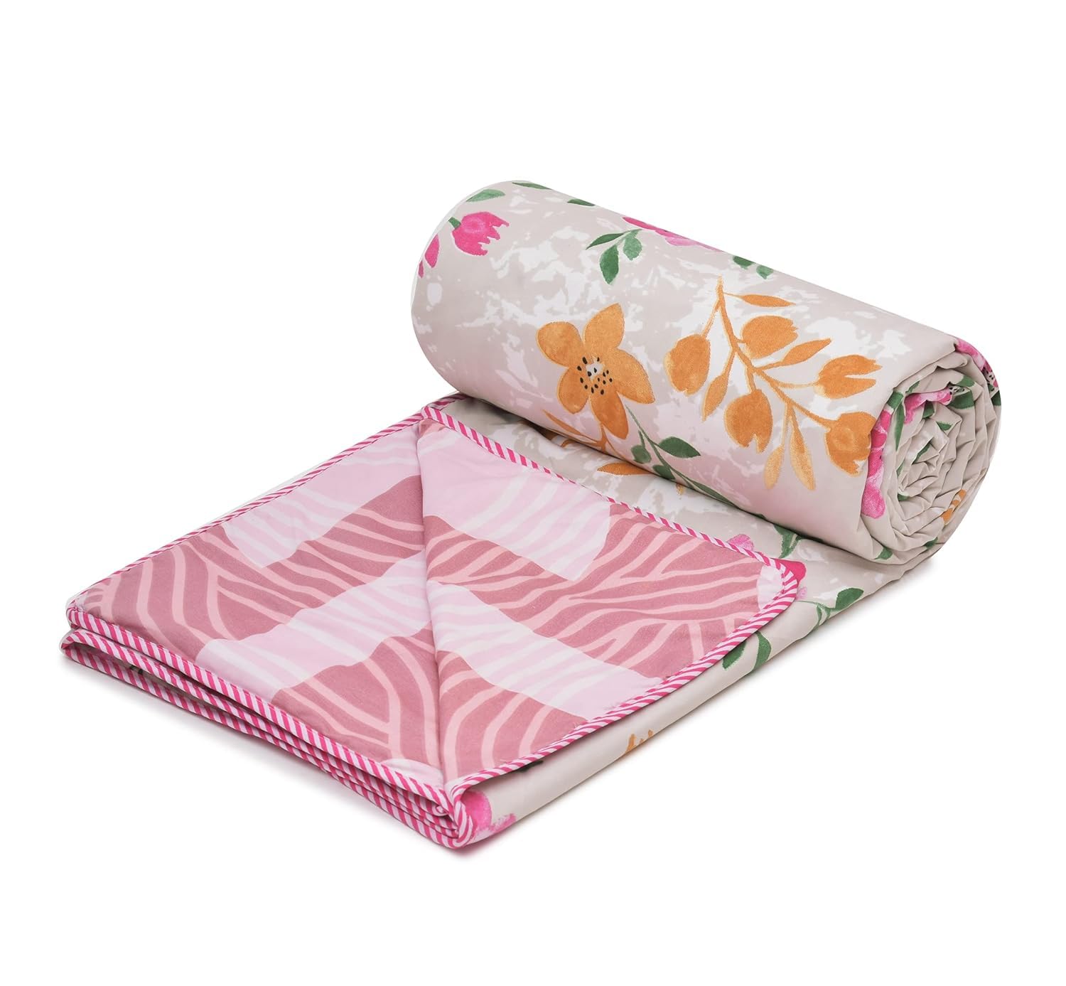 Elegance Reversible Double Bed Blanket/Duvet/Comforter/Ac Dohar (Multicolor, Design 6)