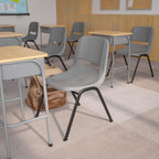 Ergonomic Shell Stack Chair, Gray, Plastic - Lot Of 4