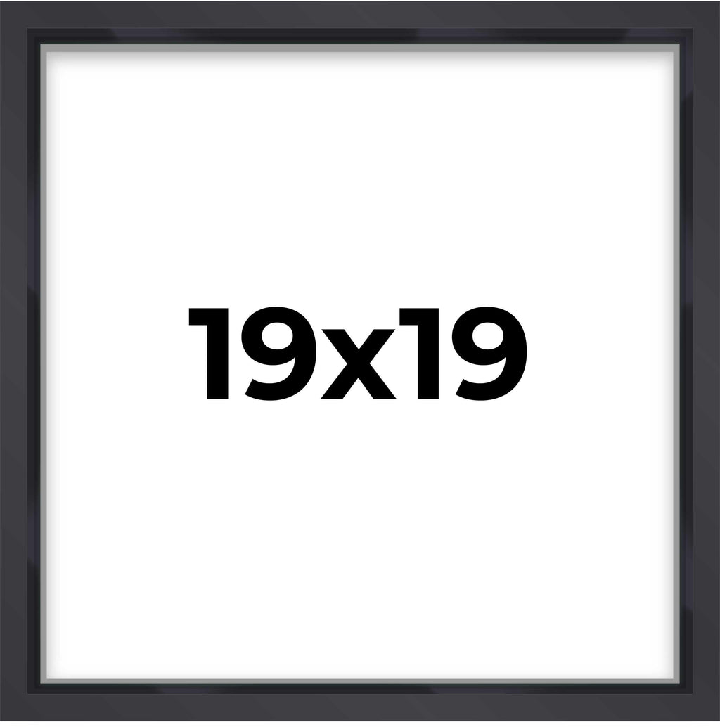 19x19 Shadow Box Frame Contemporary Black Finish | 1'' Depth of Usable Space| Interior Size 19x19 Inches| UV Resistant Acrylic, 