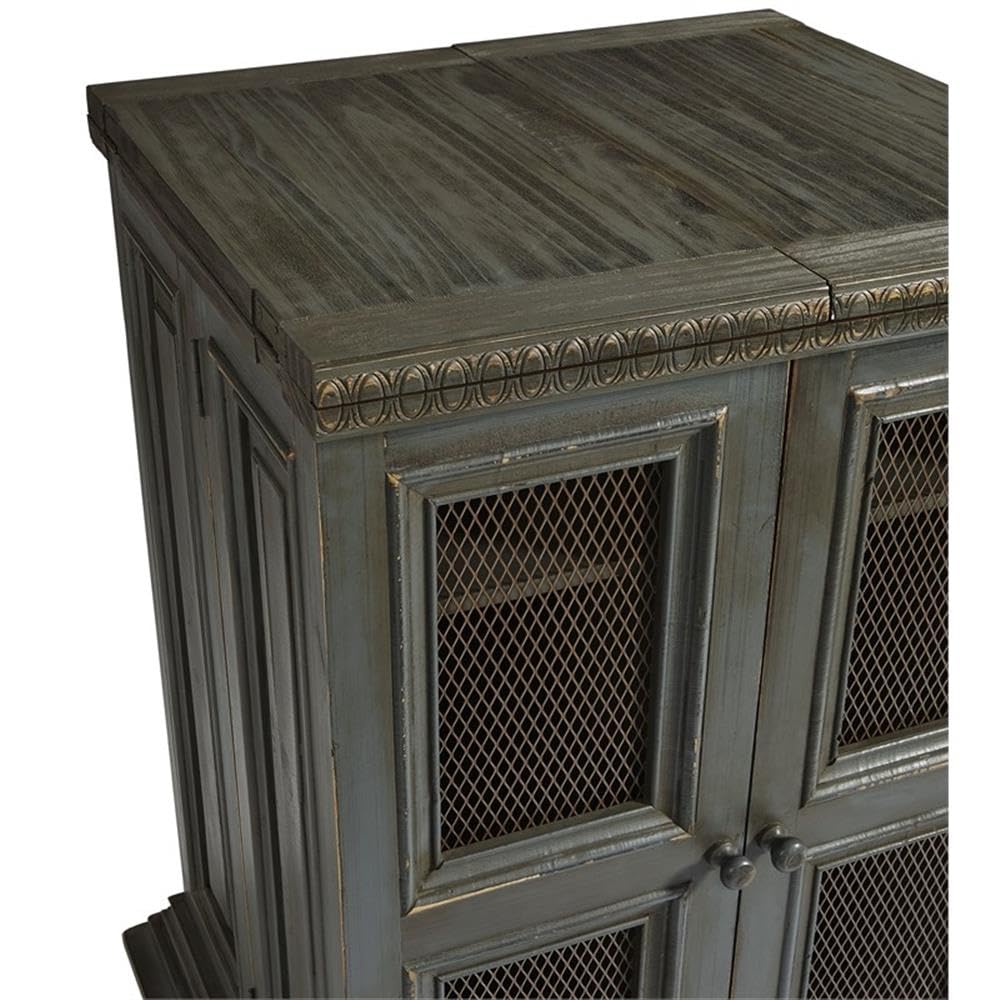 Progressive Furniture Sangria Bar Cabinet, Slate Gray/Dark Pine