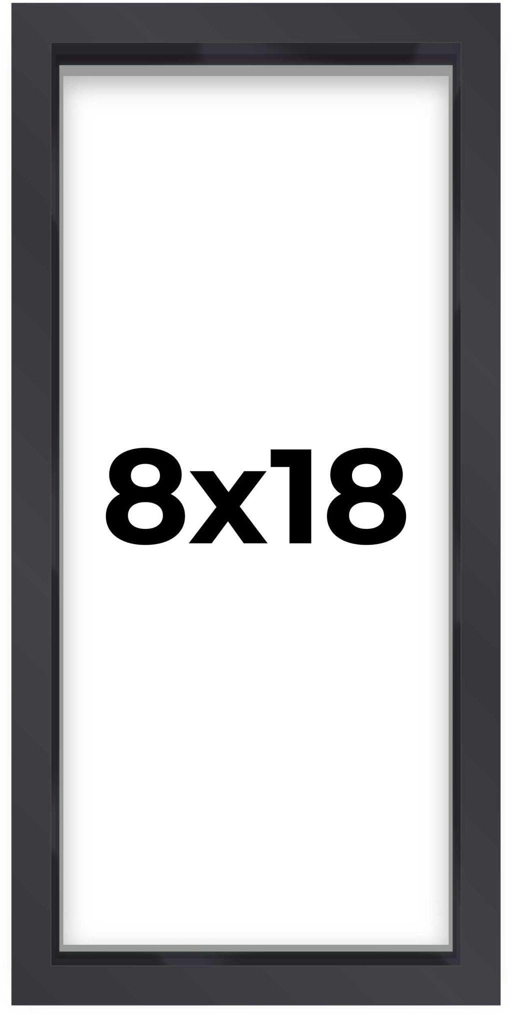 8x18 Shadow Box Frame Contemporary Black Finish | 1'' Depth of Usable Space| Interior Size 8x18 or 18x8 Inches| UV Resistant Acr