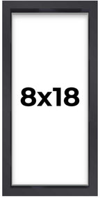 8x18 Shadow Box Frame Contemporary Black Finish | 1'' Depth of Usable Space| Interior Size 8x18 or 18x8 Inches| UV Resistant Acr