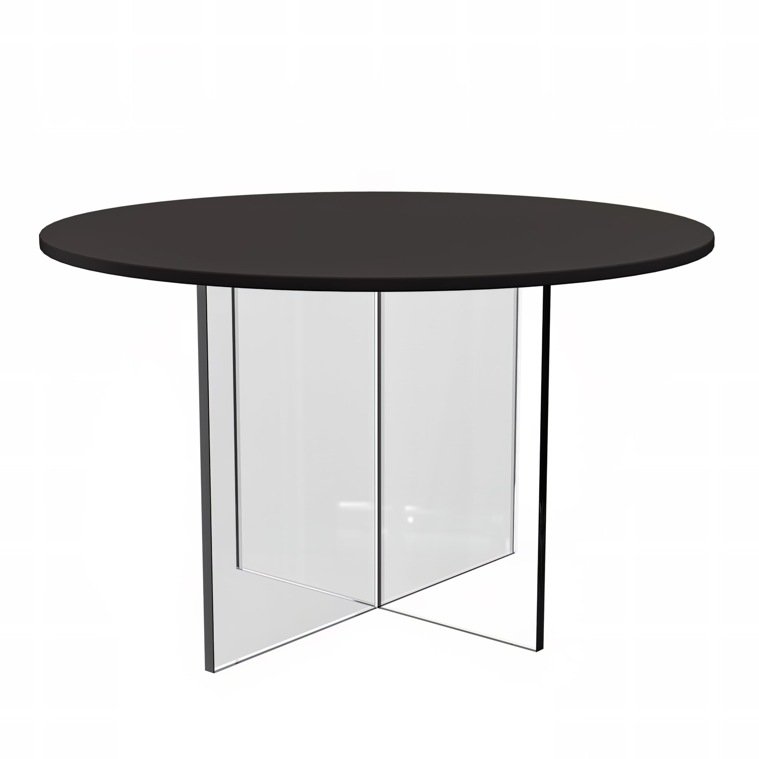 Valore Collection 28 Acrylic Side Table With Black Top