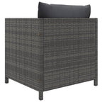 vidaXL Outdoor Patio Sofa with Removable Cushions | Gray Poly Rattan Lounge Sofa | Modular Design for Personalized Configuration | Durable and Comfortable
