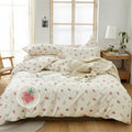 Dreamingo Cute Strawberry Duvet Cover Full Cotton Girls Strawberry Bedding Set Kawaii Room Decor Lightweight Cute Bedding Comfor