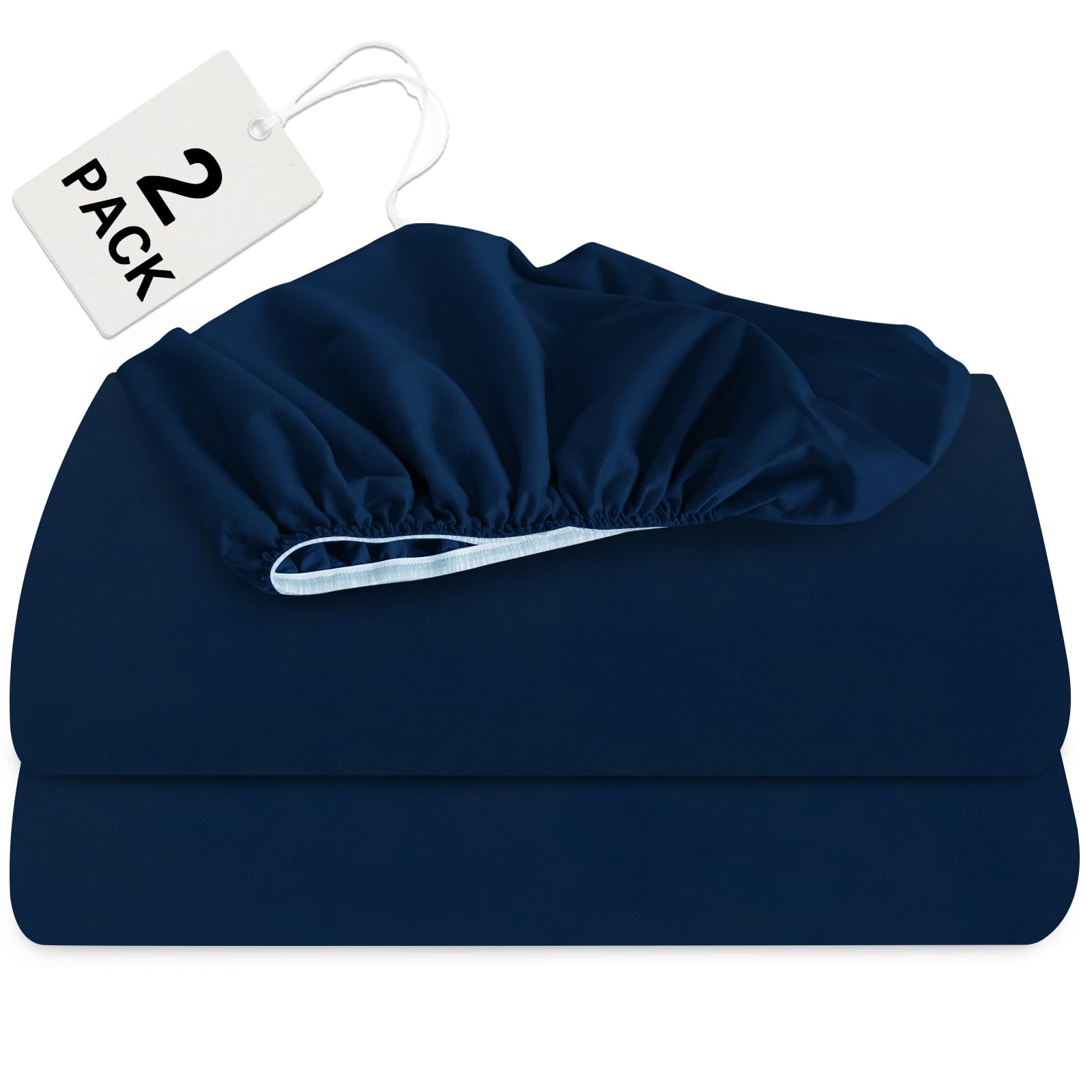 Biloban Twin Xl Fitted Sheet 2 Pack, Twin Xl Bedding Fitted Sheets Only With Deep Pocket Up To 14'', Bottom Sheet, Shrinkage & S