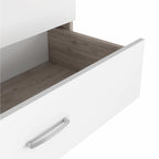 HomeRoots Particle Board 29' Light Gray and White Three Drawer Dresser