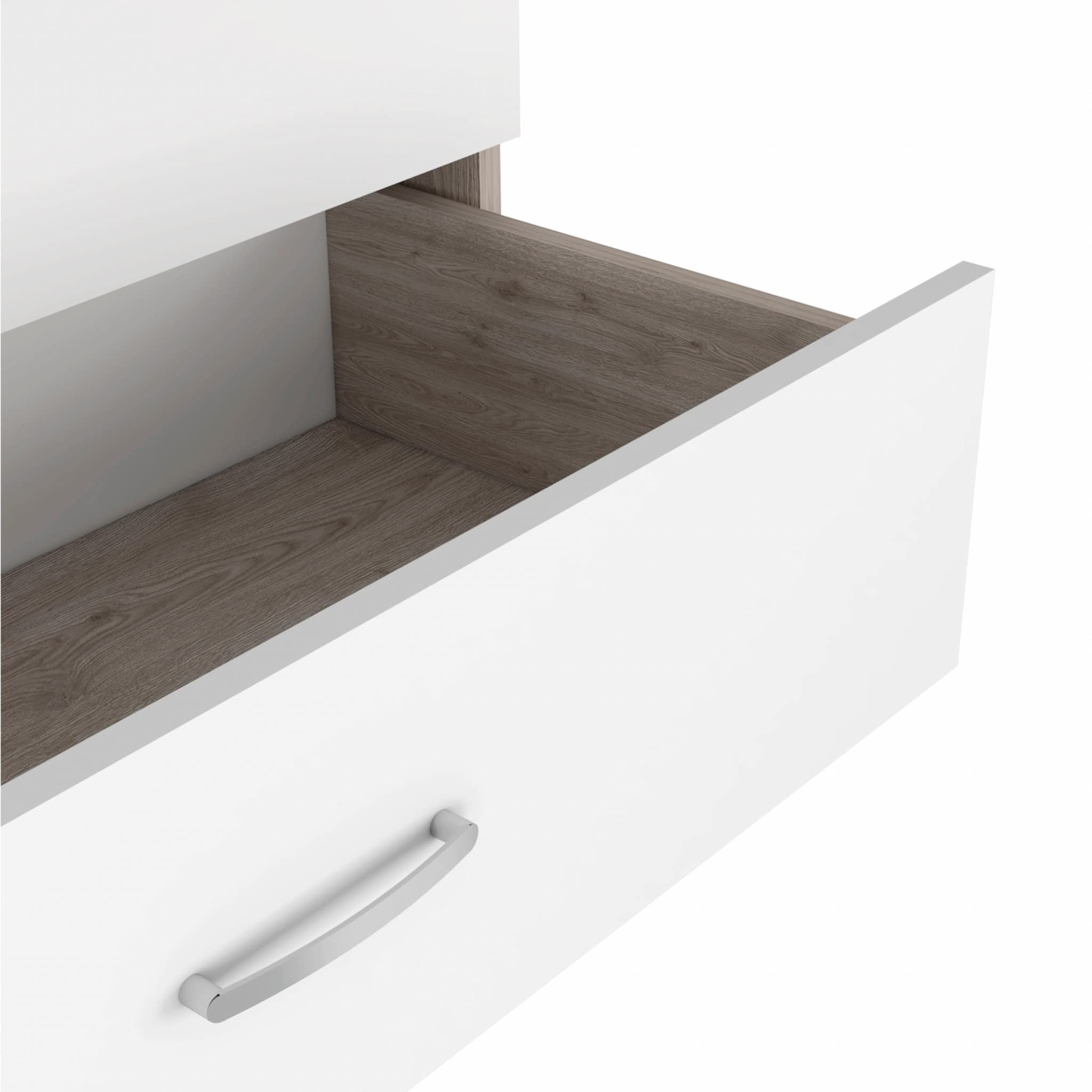 HomeRoots Particle Board 29' Light Gray and White Three Drawer Dresser