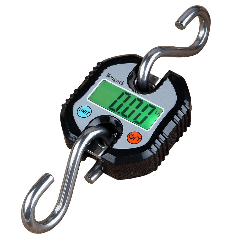 Mougerk Digital Hanging Scales Portable Heavy Duty Crane Scale 150 Kg 300 Lb 2 Aaa Batteries(Not Included)) (Black)