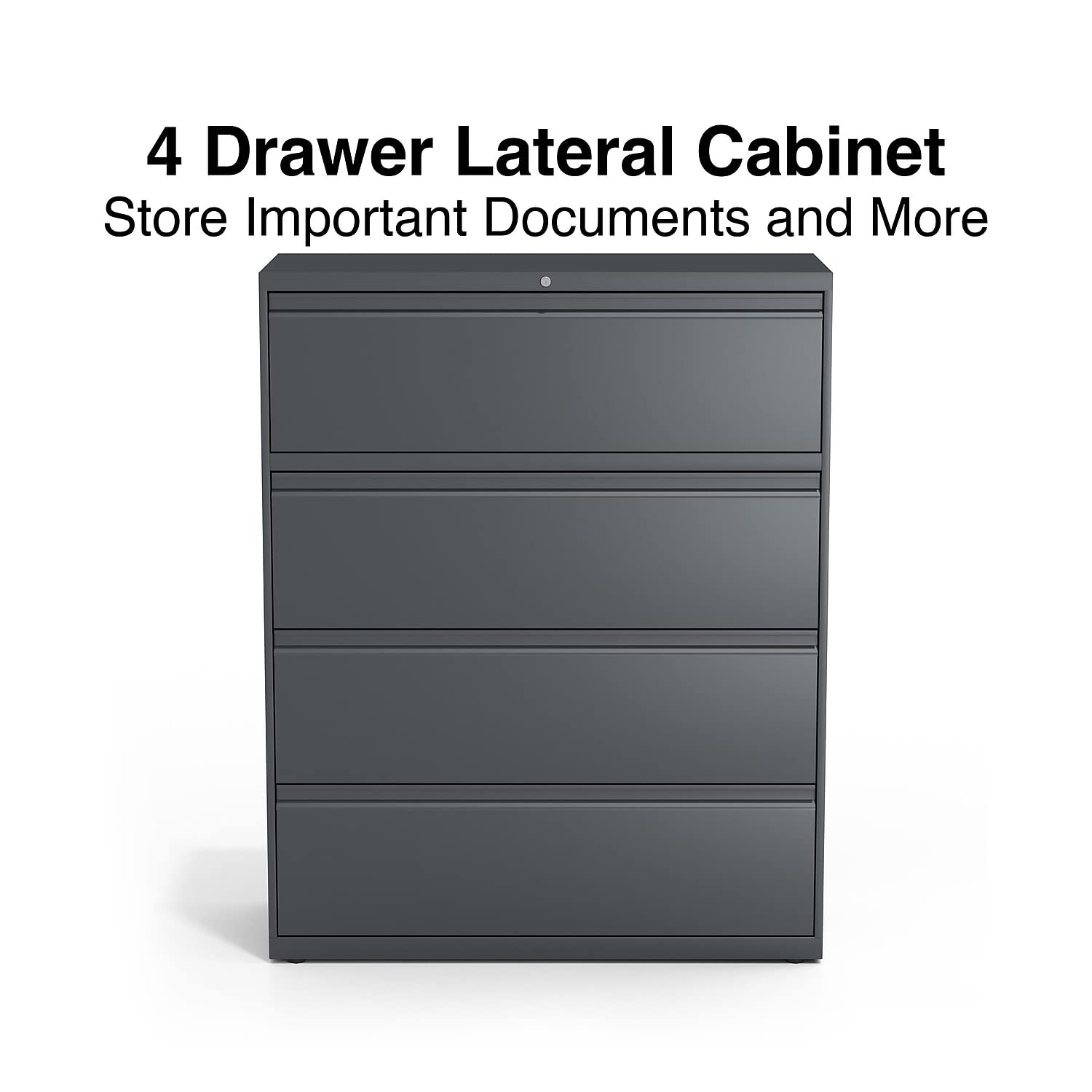 Lorell 4-Drawer Lateral File, 42 By 18-5/8 By 52-1/2-Inch, Charcoal