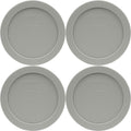 Pyrex 7200-PC 2-Cup Jet Gray Food Storage Replacement Lid (4-Pack) - Made in USA