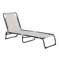Outsunny Folding Chaise Lounge Pool Chair, Patio Sun Tanning Chair, Outdoor Lounge Chair With 4-Position Reclining Back, Breathable Mesh Seat For Beach, Yard, Patio, Cream White