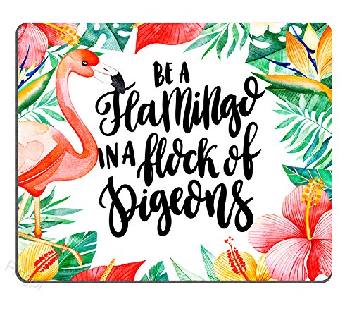 Pingpi Flamingo Inspirational Quote Mouse Pad Custom, Be A Flamingo In A Flock Of Pigeons Personalized Design Non-Slip Rubber Mo