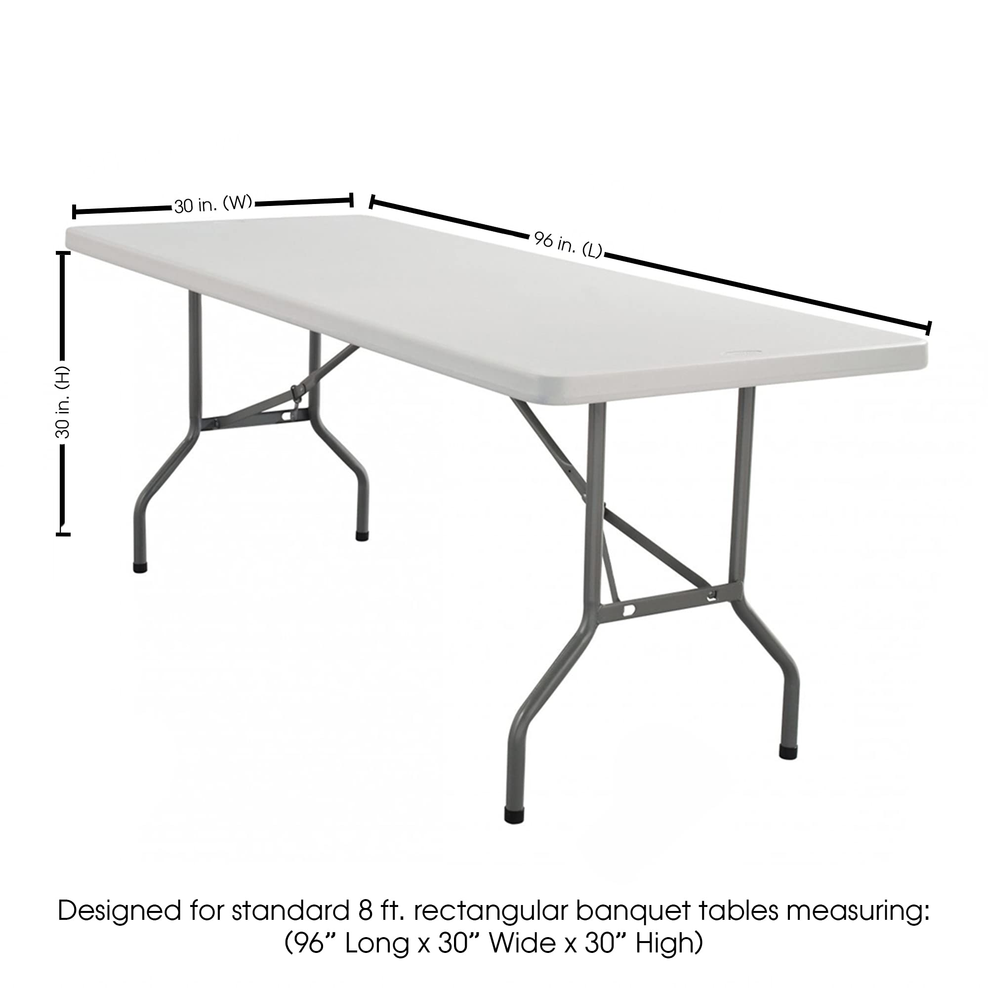 Your Chair Covers - 8 Ft Rectangular Fitted Spandex Tablecloths, Stretch Elastic Table Cover For Long Patio, Party, Birthday, Vendor Table - Black And White Checkered