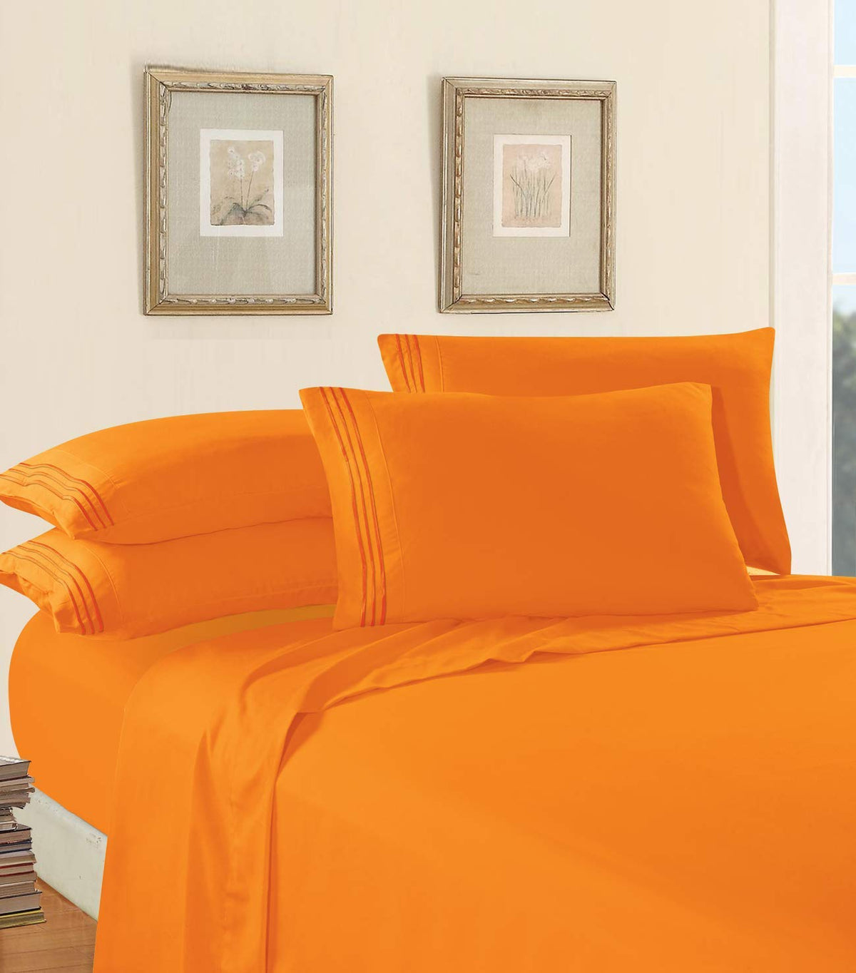 Elegant Comfort 1500 Premier Luxury Hotel Quality Super Soft Wrinkle Free And Fade Resistant 4-Piece Bed Sheet Set, Full, Elite