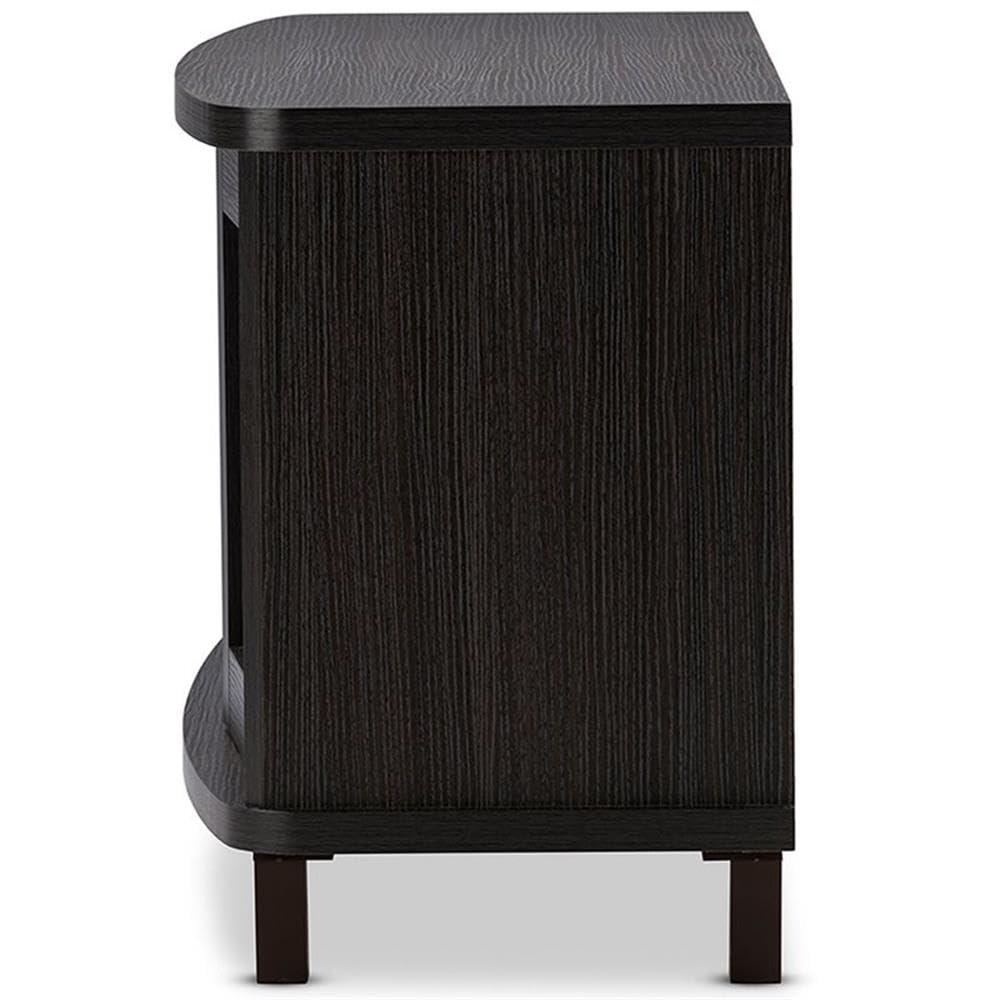 Baxton Studio TV838071-Embosse Television-Stands, Grey/Dark Brown