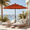 Green Party 10 Ft Outdoor Patio Umbrella, Auto-Tilt Market Table Umbrellas With Crank, 8 Sturdy Ribs & 1.5'' Pole Uv Protection