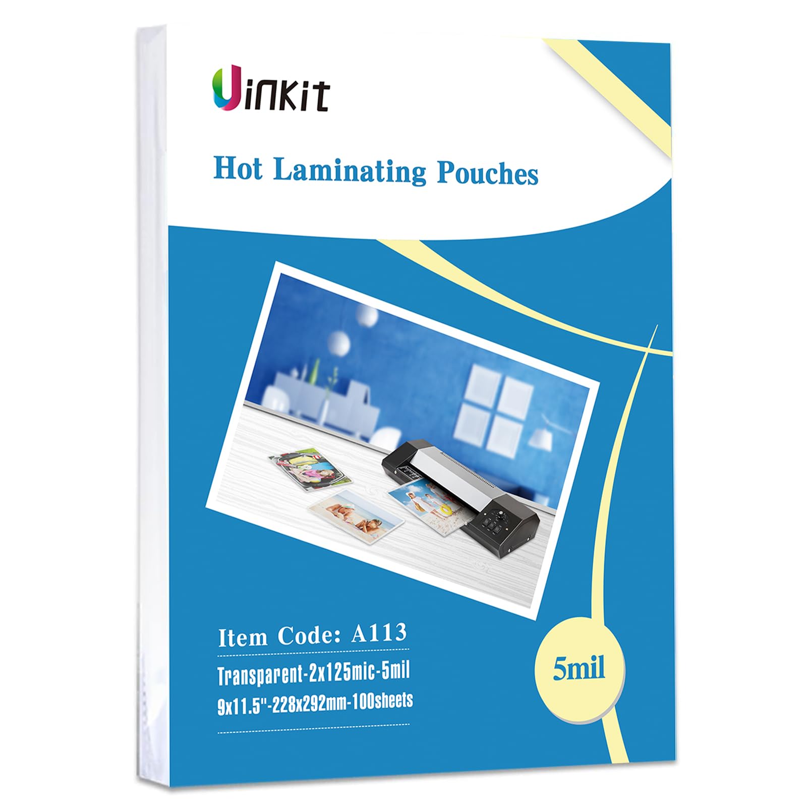 Uinkit Hot Thermal Laminating Pouches 5Mil Thick 9X11.5 Inches Laminating Sheets For Sealed Letter Size 8.5X11Inches Photo And D