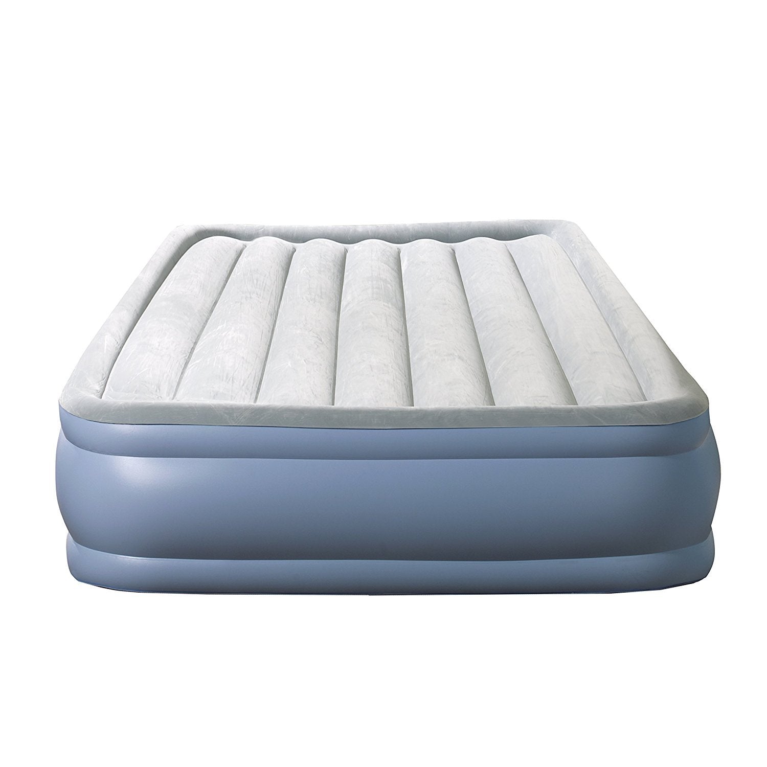 Beautyrest Hi-Loft Inflatable Mattress: Raised-Profile Air Bed with External Pump, Queen Blue