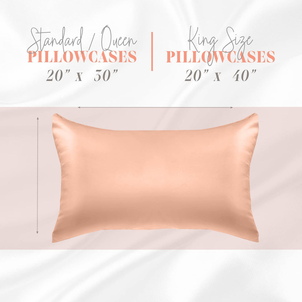 Elegant Comfort Silky And Luxurious 2-Piece Satin Pillowcase Set For Healthier Skin And Hair, Hidden Zipper Closure And Beautifully Packaged, Satin Pillowcase Set, King, Dusty Rose