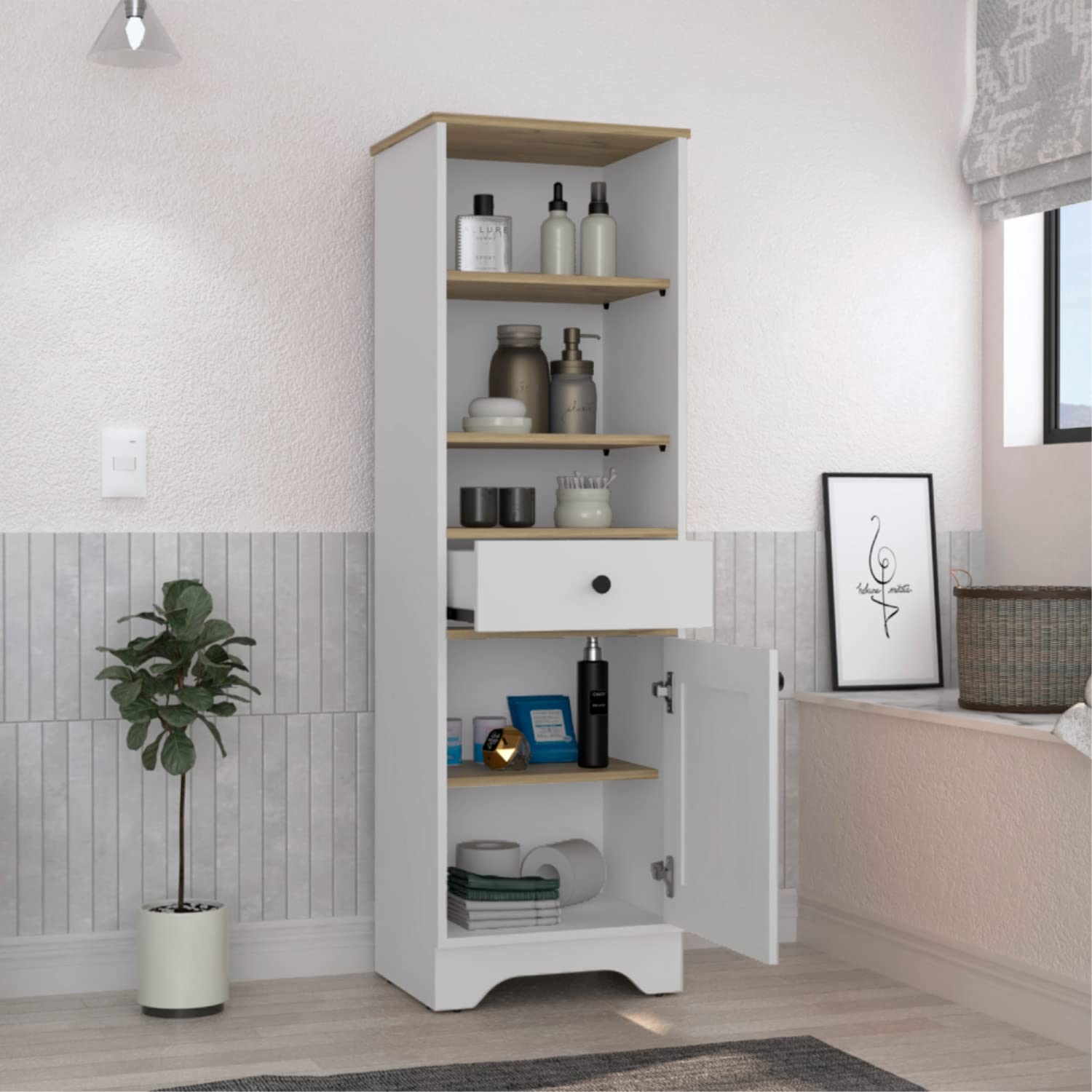 Linen Single Door Cabinet - Thumbnail 4